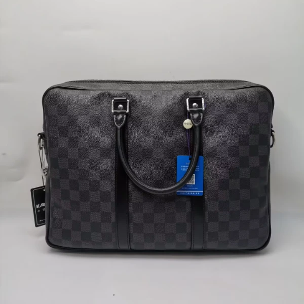 99新 LouisVuitton/路易威登 98新 17951 LV 黑棋盘格 手提公文包