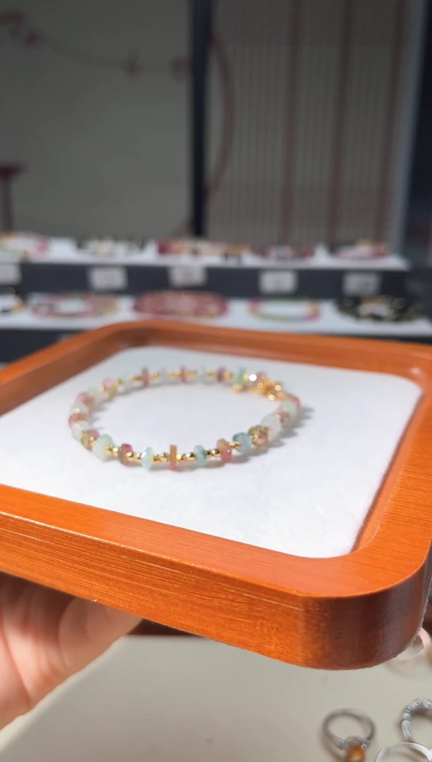 手链银S925镶嵌碧玺手链