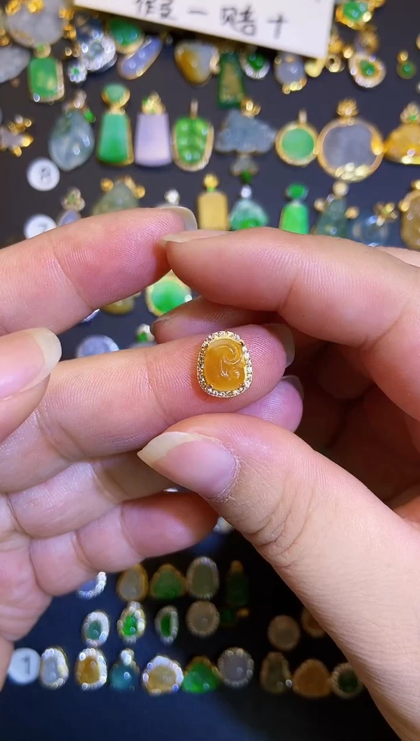 吊坠(不含链)银S925镶嵌翡翠1