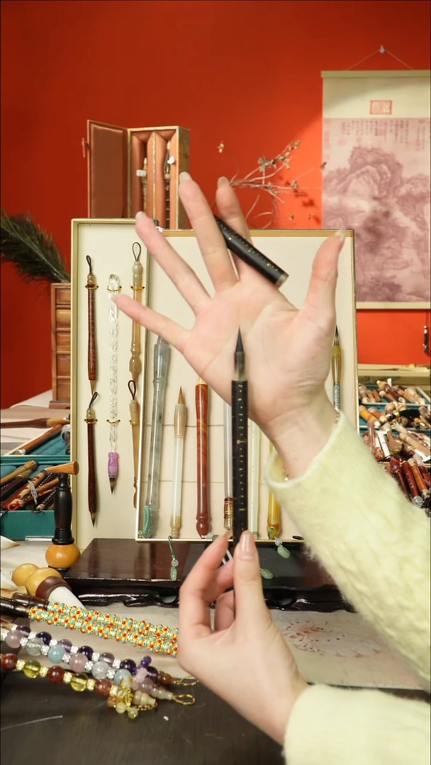 142号闪孤品高货毛笔链接 清水试笔 蘸墨不退