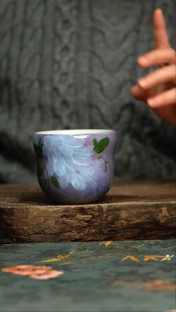 【闪购商品】杯釉下彩手工手绘同款陶器