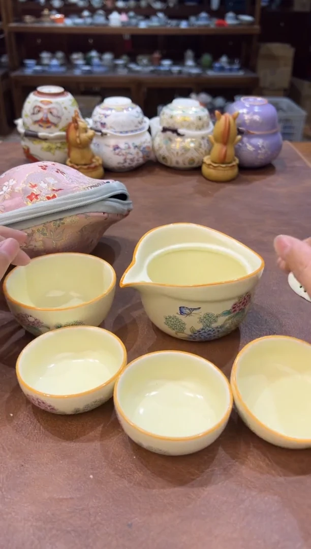 真的很便宜会开片的旅行茶具