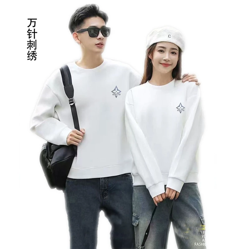 万针刺绣华棉圆领卫衣时尚百搭男女款BWL卫衣刺绣梅花