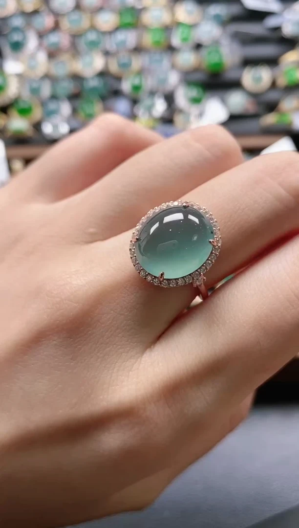 【闪购商品】翡翠戒指银S925镶嵌51511