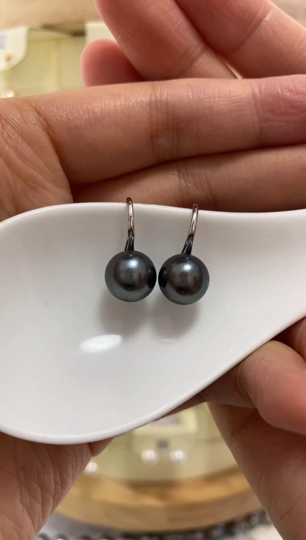 【闪购商品】海水珍珠耳饰银S925镶嵌大溪地