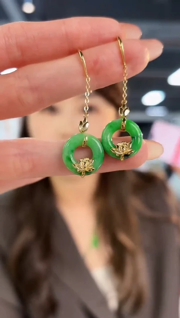 【闪购商品】翡翠耳饰未镶嵌缅料A货/支持复检/一对