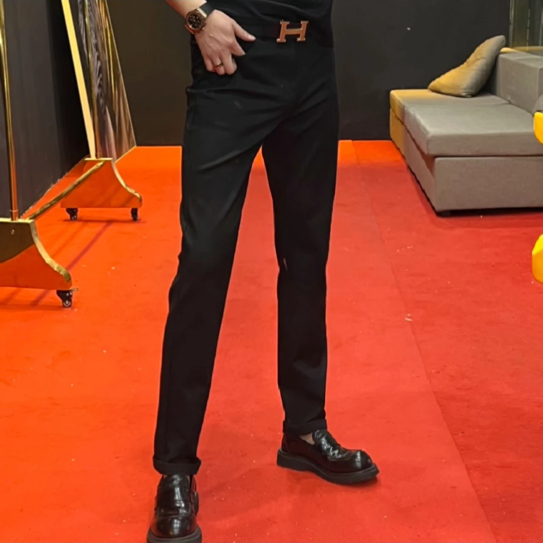 （潮）F男士高品质冬季加厚磨毛新款修身休闲裤