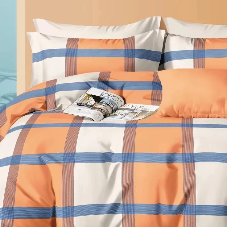 【双人印花床单香韵粉格】加厚牛奶棉秋冬保暖加绒舒适斜纹加密床单