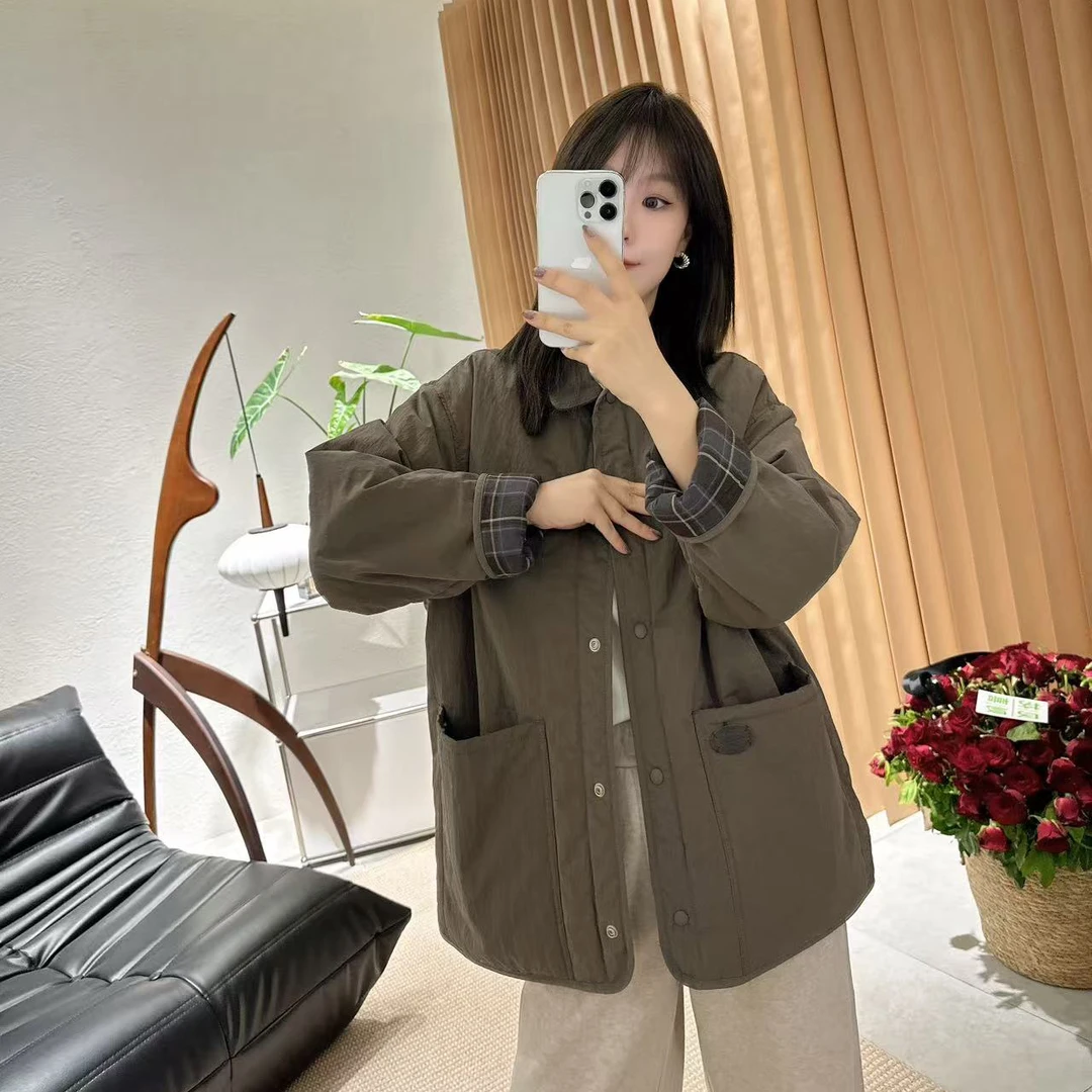 【褚培培自制】“格子小棉服”-秋冬原版气质少女风减龄休闲外套女