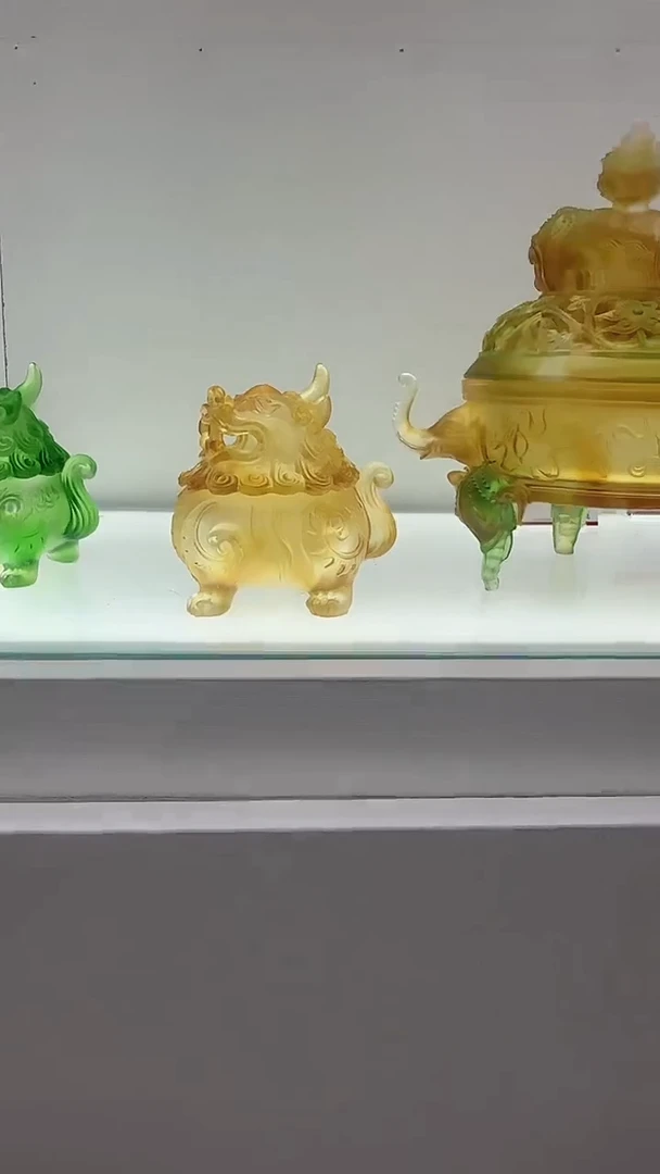 手工艺品琉璃Z***F小号狻猊金色香炉