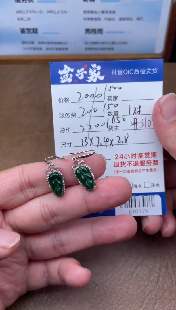 颈饰18K金镶嵌翡翠耳饰多人