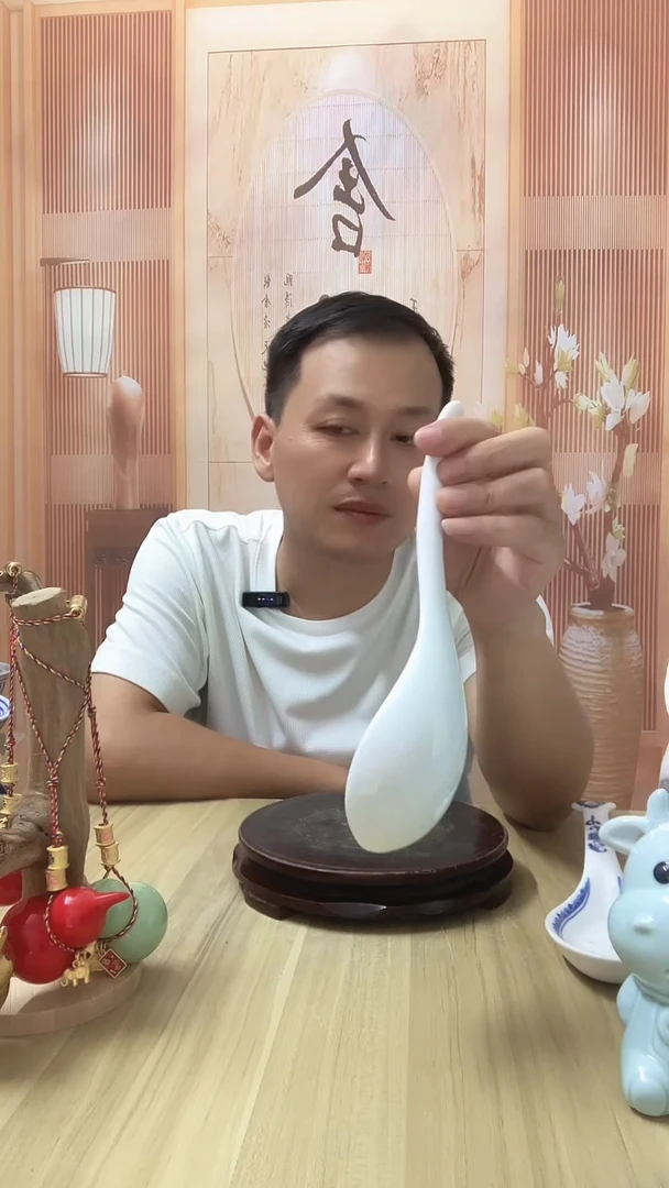 瓷厂瓷白瓷大汤勺 2个（微瑕）