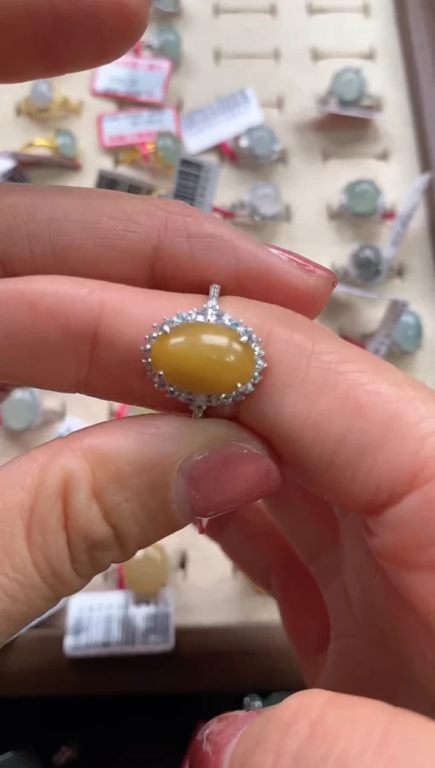 【闪购商品】翡翠戒指银S925镶嵌111111   9