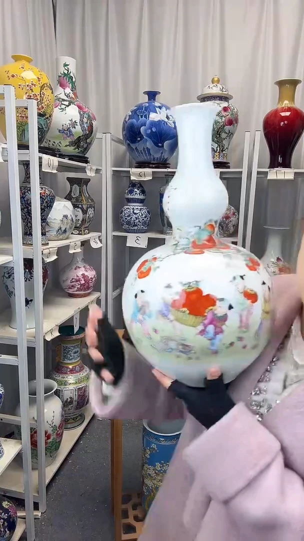 摆件陶瓷景德镇童子葫芦