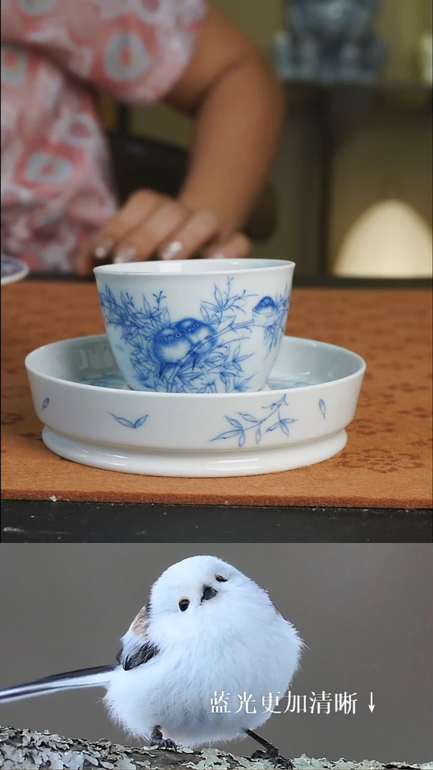 杯子浮光琢玉羽间集系列北长尾山雀小肥啾一杯一盏