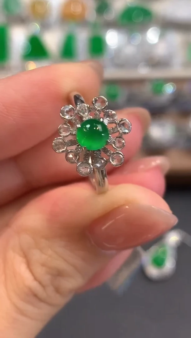 18K金镶嵌戒指翡翠a42多样性一件发货