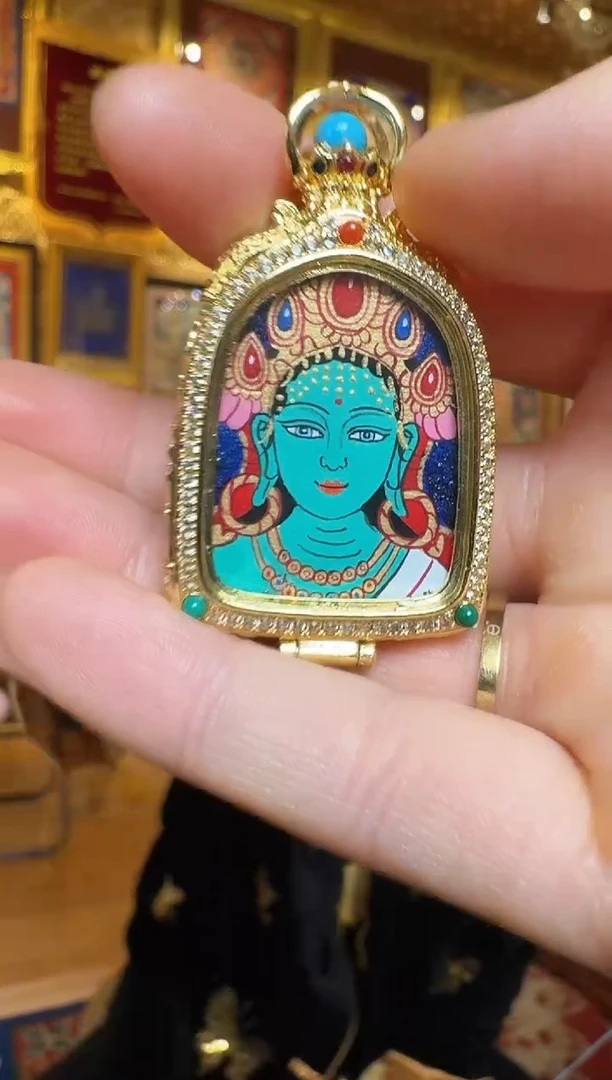 吊坠绿妈妈--热贡纯手绘