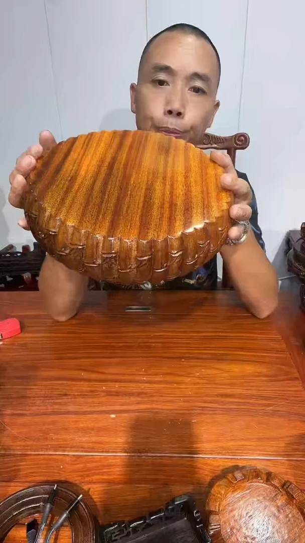 木五**海老花整木竹节款27*30*8金瓜