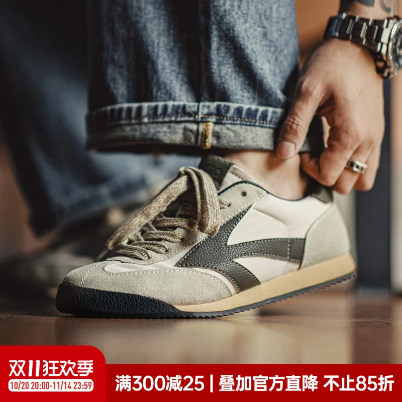 马登阿甘德训鞋男士2025秋季新款复古慢跑百搭潮鞋透气运动休闲鞋