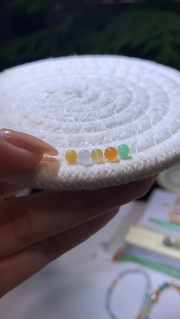 未镶嵌定制翡翠3.9珠子五个138+13