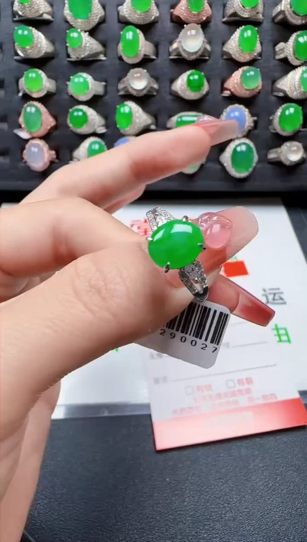 【闪购商品】翡翠戒指银S925镶嵌1708