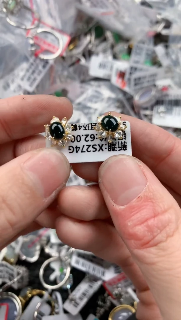银S925镶嵌戒指翡翠888     8