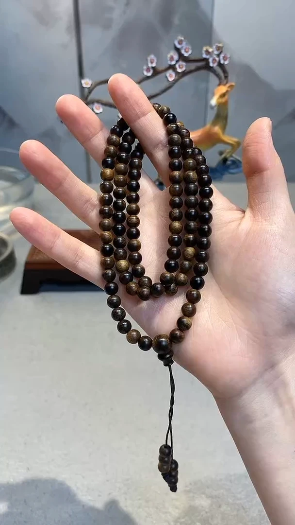 泥塑沉水留疤多圈手串Q06400109