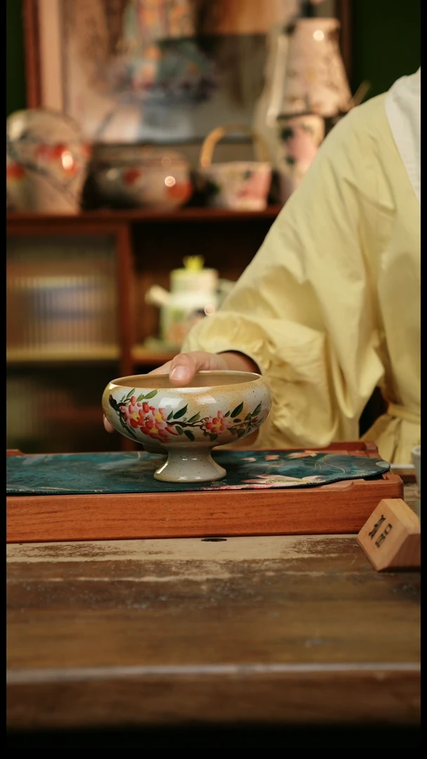 瓷片景德镇纯手工釉下彩精品茶具水杯