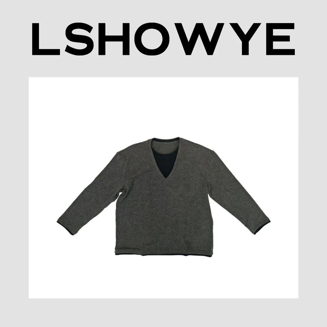 LSHOWYE｜拼接假两件V领针织衫 25W4141