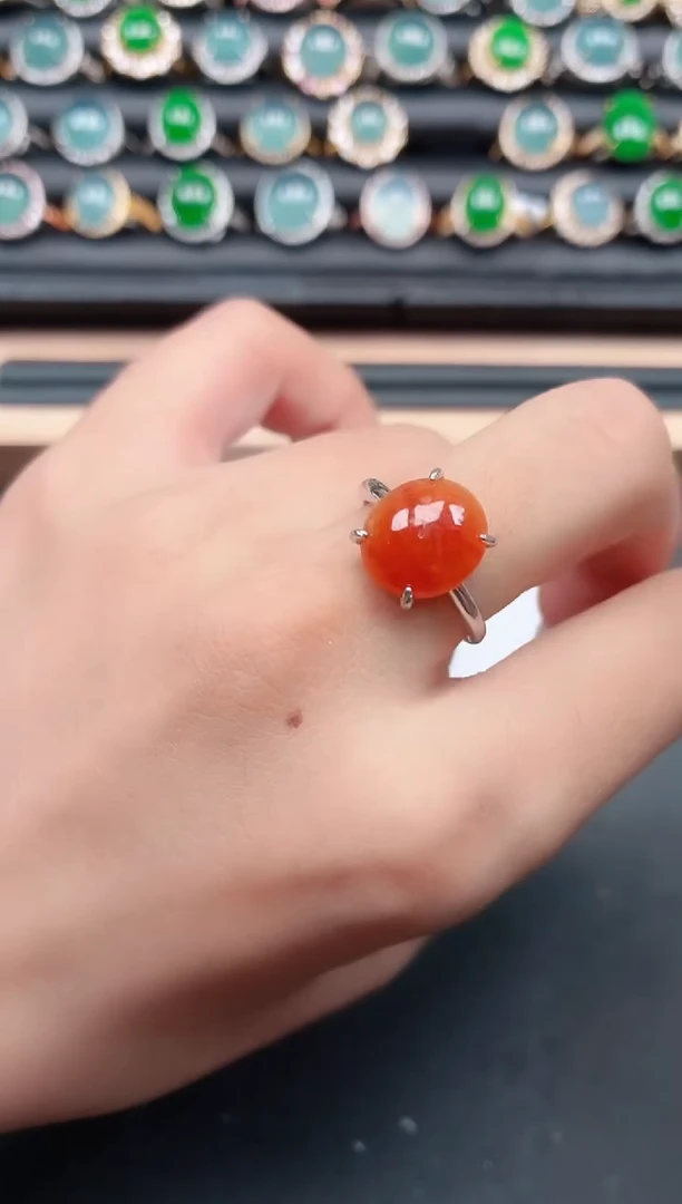 翡翠戒指银S925镶嵌111