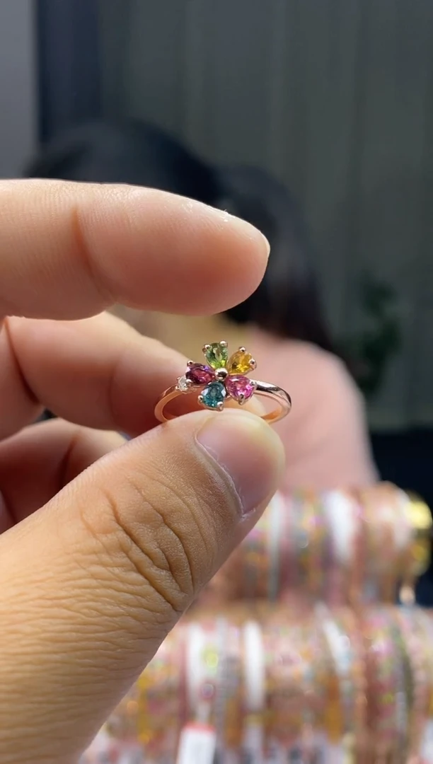 【闪购商品】碧玺戒指银S925镶嵌35435435434