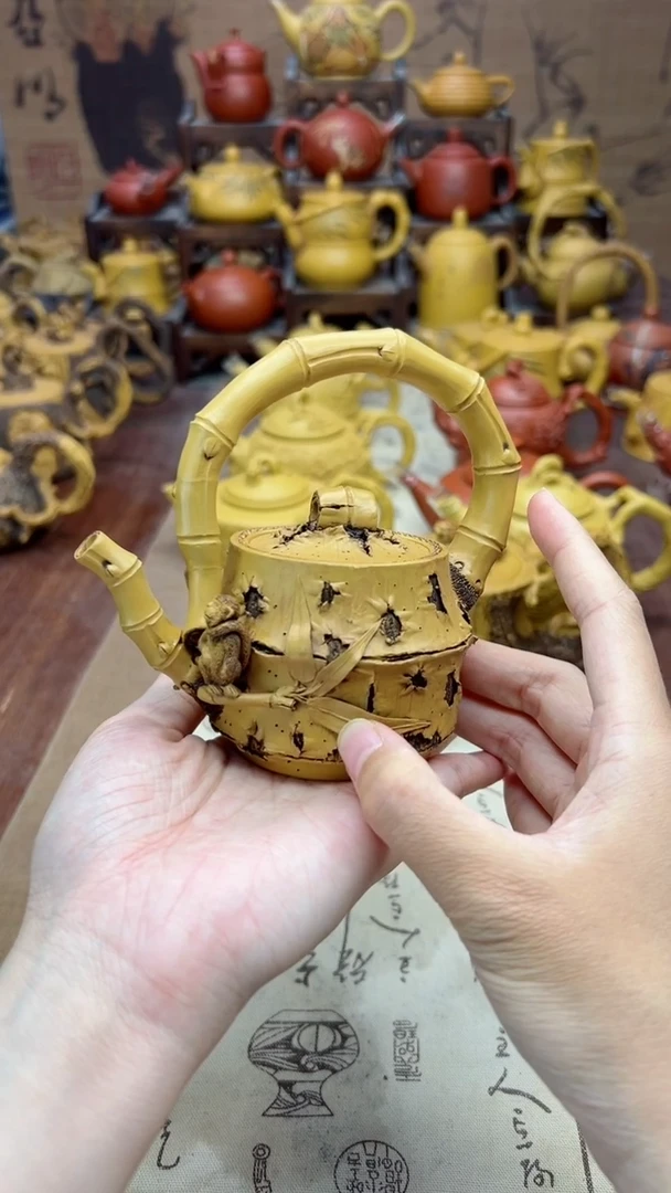 【闪购商品】紫砂茶壶陈泰源竹节猴子壶