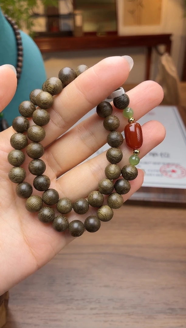 沉香手串沉香【非遗】顺化紫棋08双圈设计