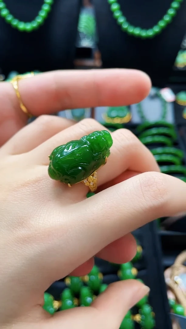 【闪购商品】和田玉戒指银S925镶嵌多样性发一