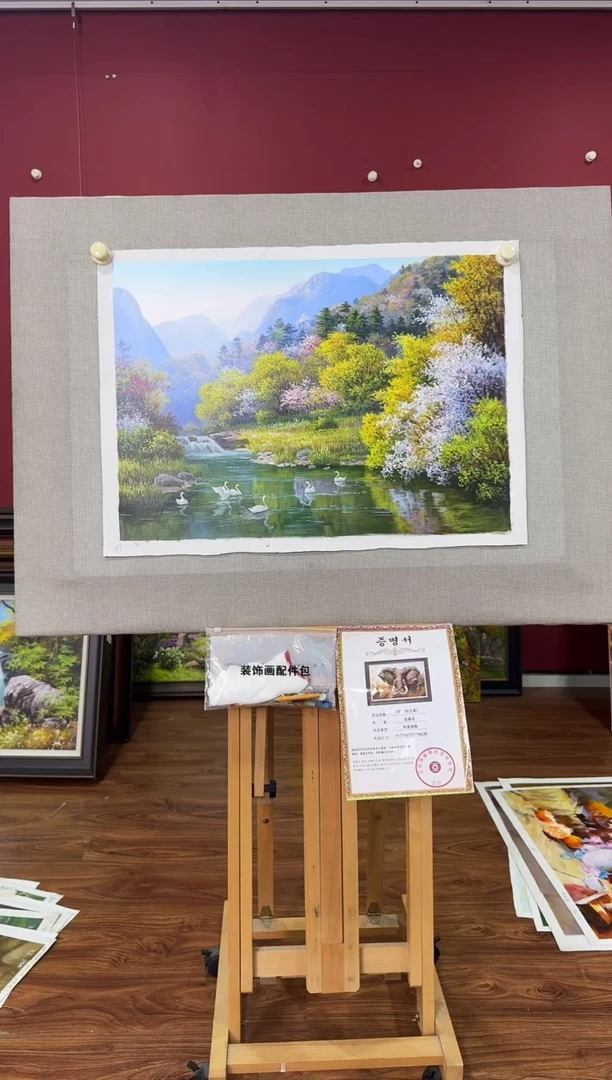 油画【原创·保真·带证书】朝鲜画家纯手绘油画--顺丰包邮--