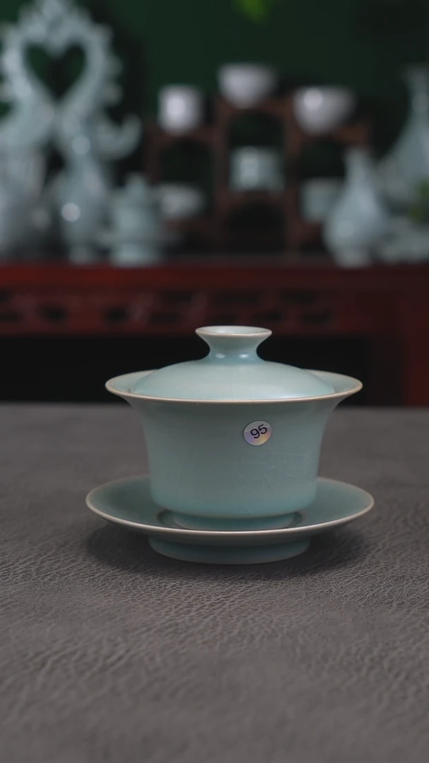 95号马蹄三才盖碗大瑕简包~帆