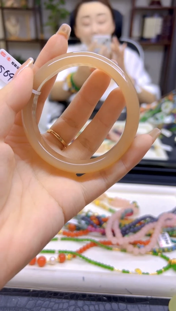 和田玉（糖玉）手镯未镶嵌DIY款S696