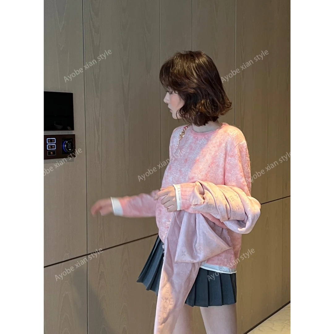 AYOBE小贤【琥珀流光风】小岛凛诗` 气质晕染温柔假两件慵懒毛衣