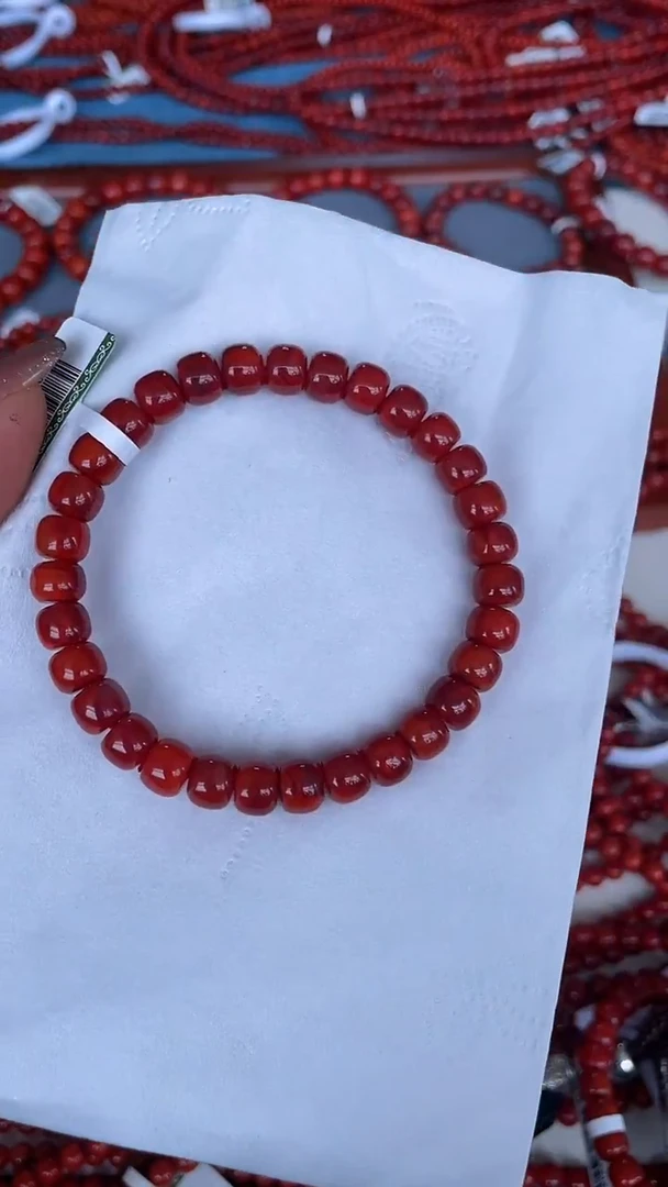 未镶嵌手串南红玛瑙N39凉山瓦西料正色双锦单圈多样性发其一