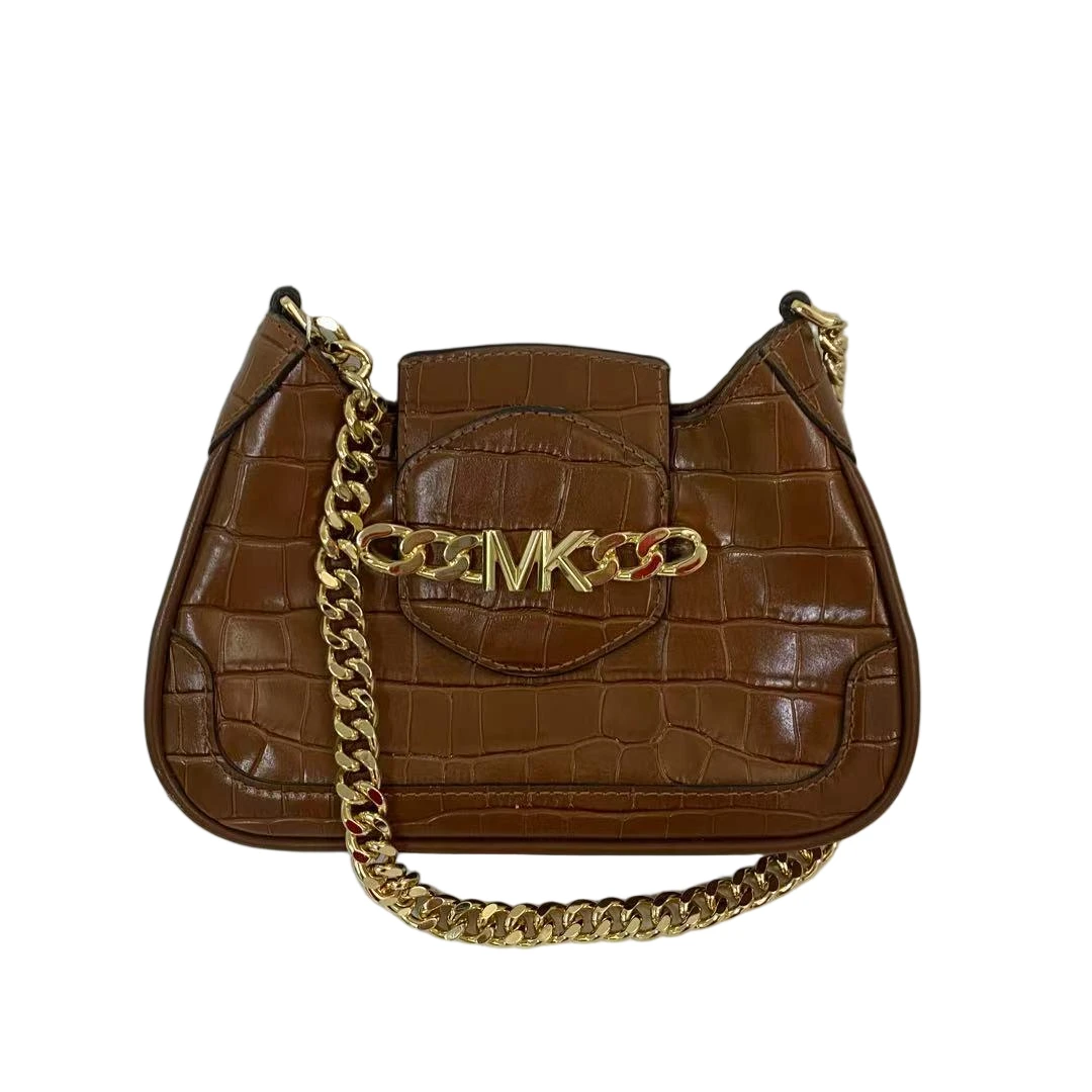 95新 MICHAEL KORS/迈克高仕 MK棕色斜挎包  Y-50470-B