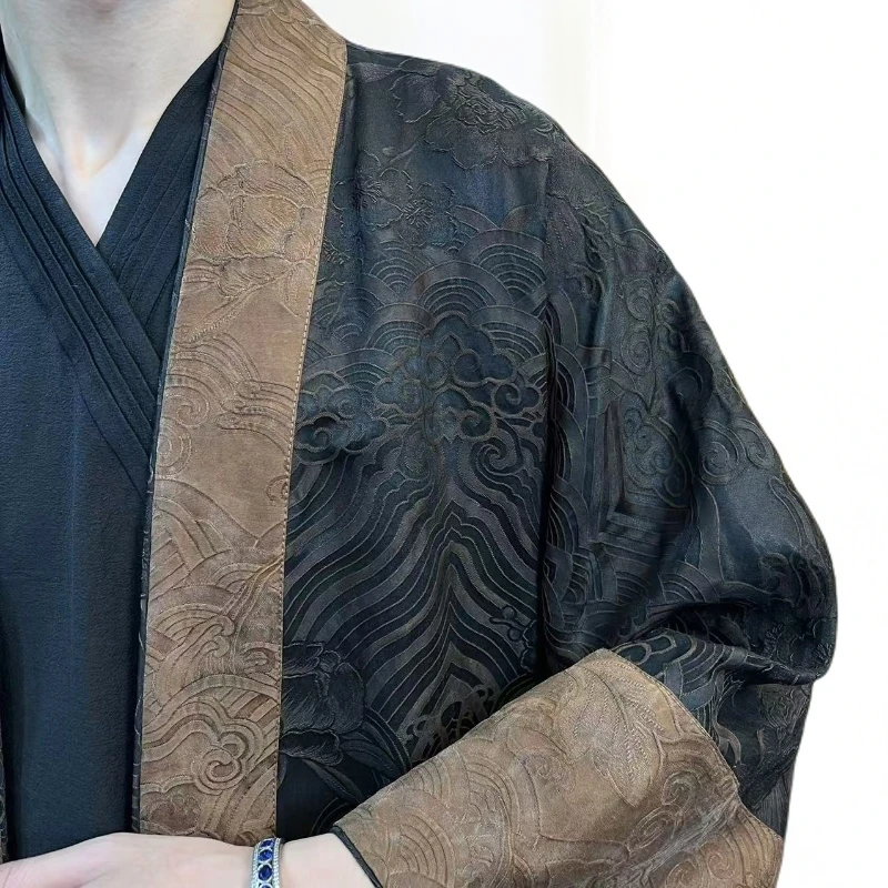 山海经 - 重磅提花香云纱！新中式复古国风双面穿汉服外套