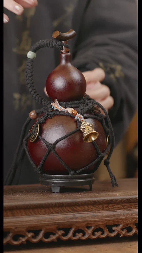 【闪购商品】173号精品天然大漆工艺防渗内胆酒葫芦~