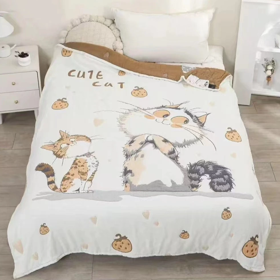 【草莓猫】150/200棉柔泡芙被秋冬被