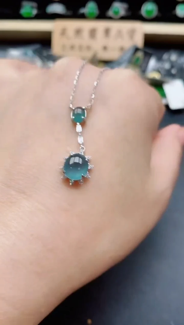 套链银S925镶嵌翡翠1