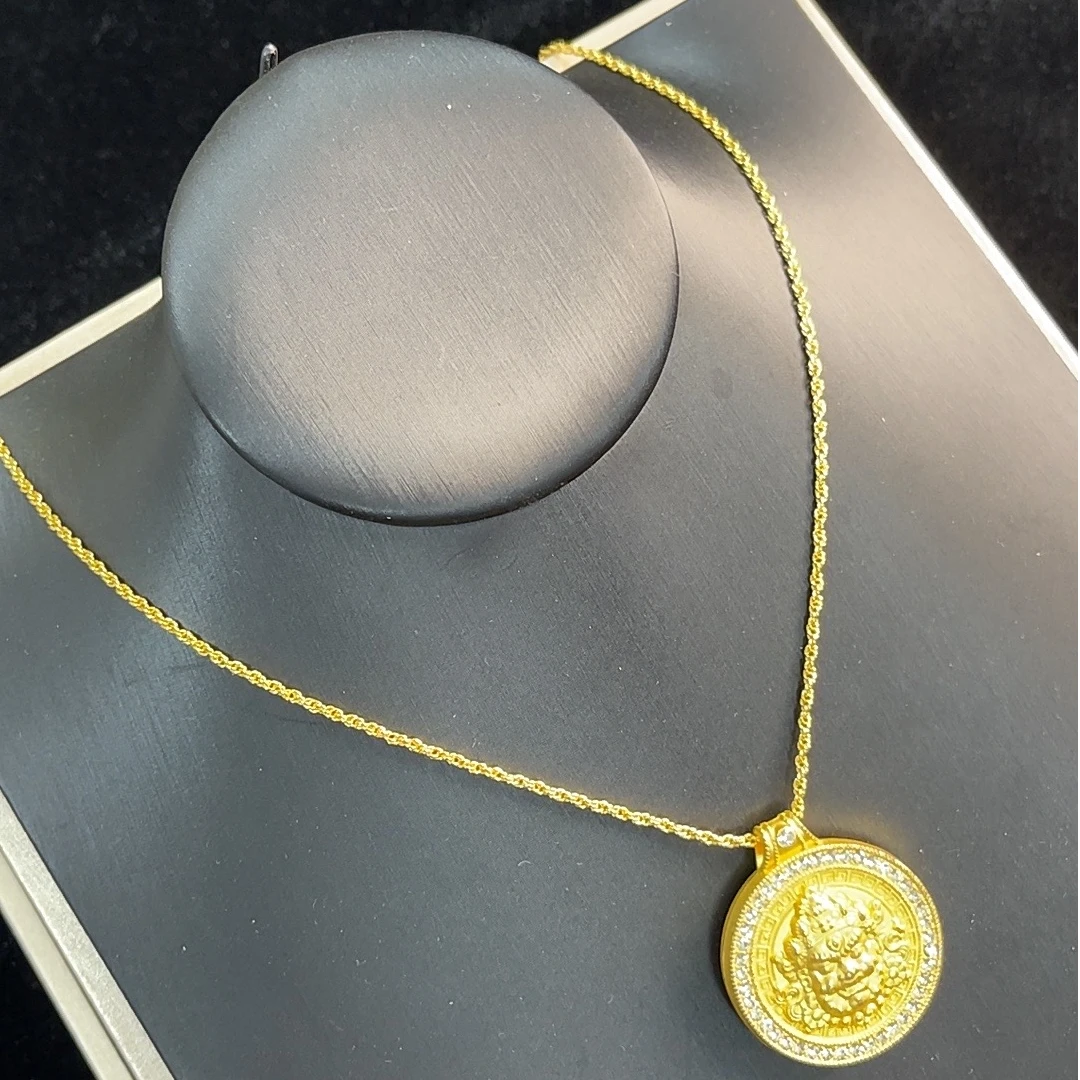 古法黄财神项链