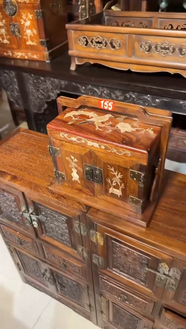 【闪购商品】木木艺黄花梨镶嵌提箱1180.888