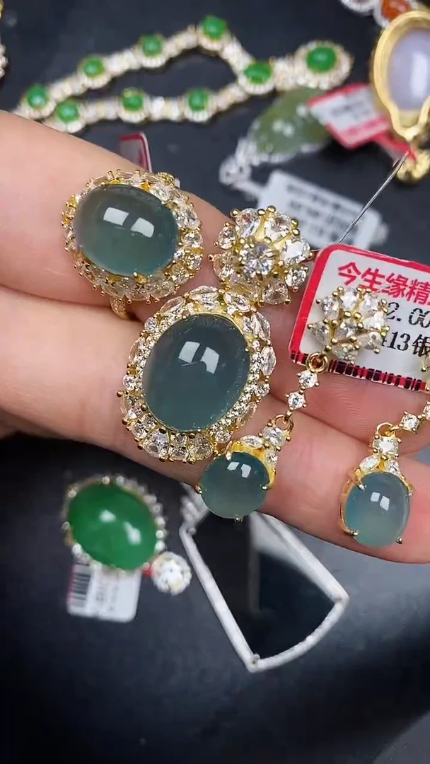 银S925镶嵌戒指翡翠1830