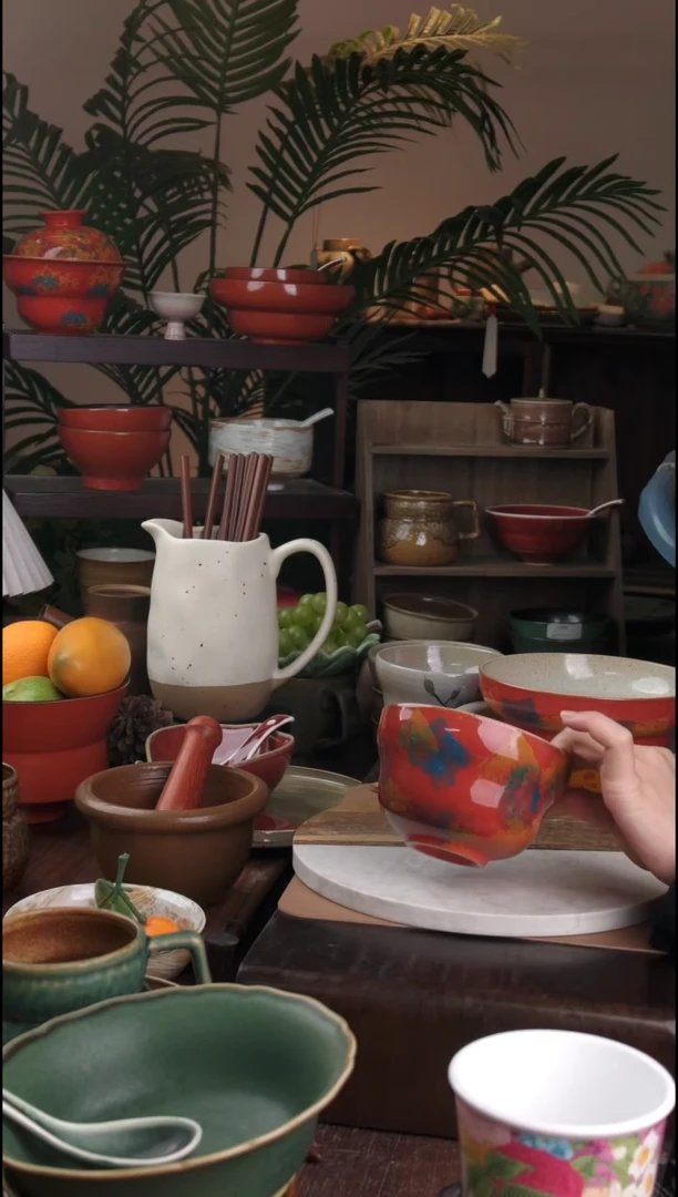 碗微瑕景德镇手工高温餐具敦煌米饭碗