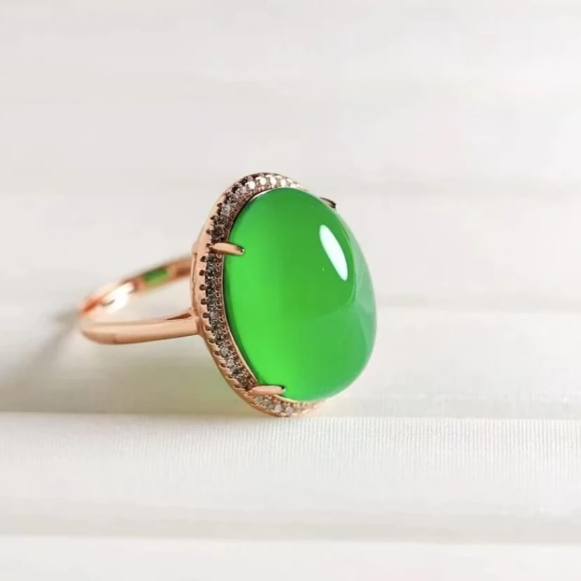 【品颂珠宝】天然珠宝玉石无纹无裂精美百搭鸽子蛋戒指玫瑰金