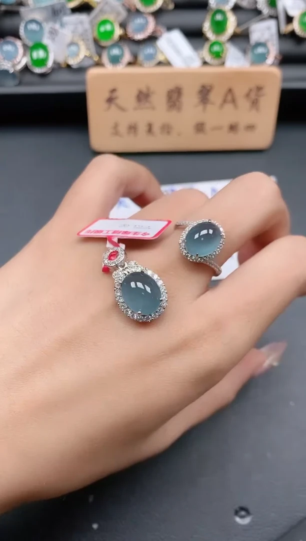 银S925镶嵌戒指翡翠111111